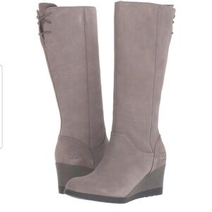 UGG Women's Taupe Suede Wedge Boots